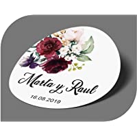 CrisPhy Pegatinas Personalizadas Boda con Nombre y Fecha- Etiquetas Adhesivas para Invitacion Boda Bautizo Compromiso…
